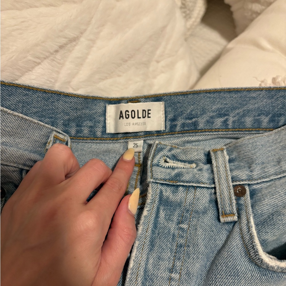 Agolde Women's High Rise Light Blue Jeans